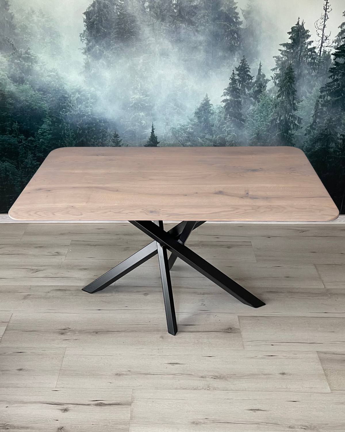 Masa de dining cu blat din stejar X983 143x88cm
