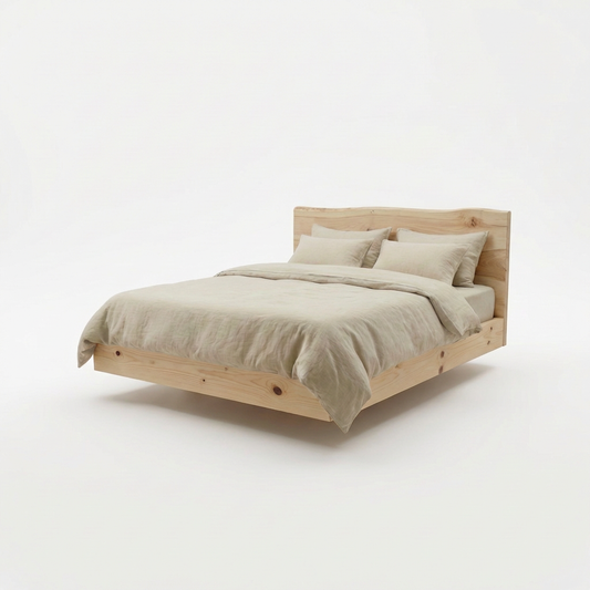 Minimal Floating Bed lucfenyőből